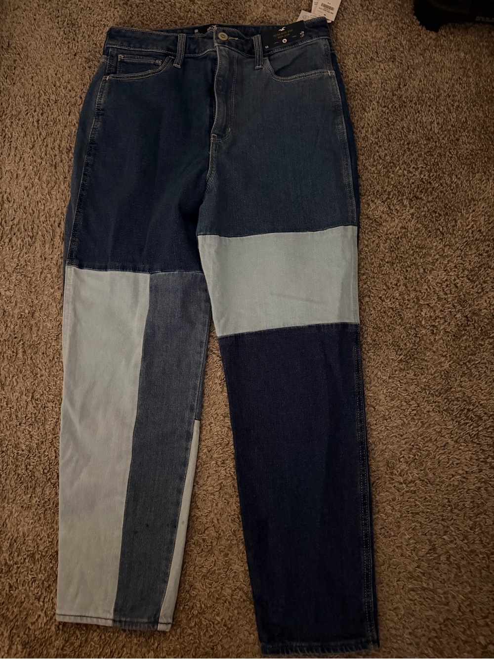 Women’s Patchwork Two-Tone Blue Jeans